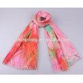 Moda Popular 100% Lã Material Hot Print Feather Scarf